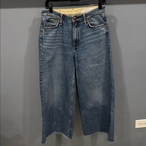 Rag & Bone The Sofie High Rise Wide Ankle Jeans Casual Relaxed 28 in Pebble